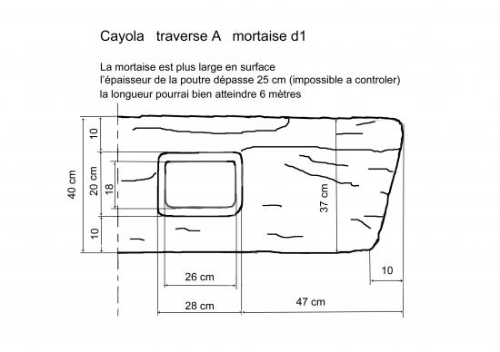 dessin d'une mortaise d'une sablière